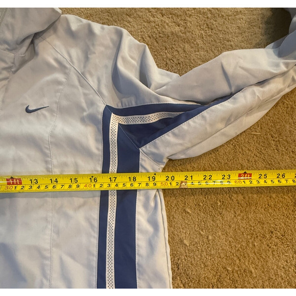 Vintage Nike Windbreaker Jacket Womens Medium Pale Blue Track Spring Running - Picture 8 of 9